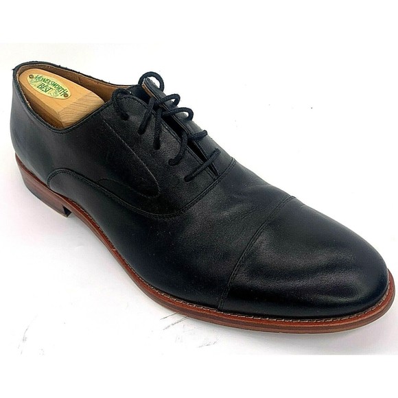 Warfield & Grand Mens Fremont Oxford Leather Dress Shoes Cap Toe Black Sz US 11